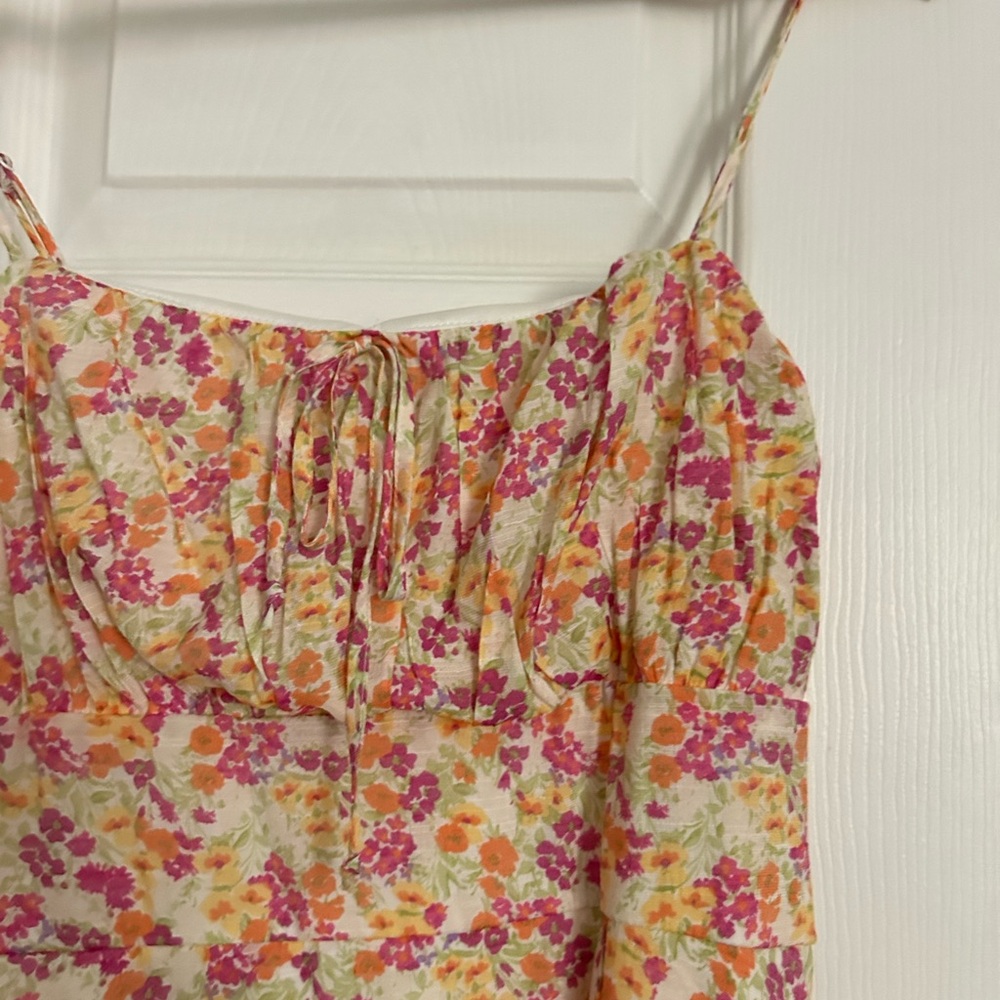 Francesca's Floral Mini Dress in Pink and Orange